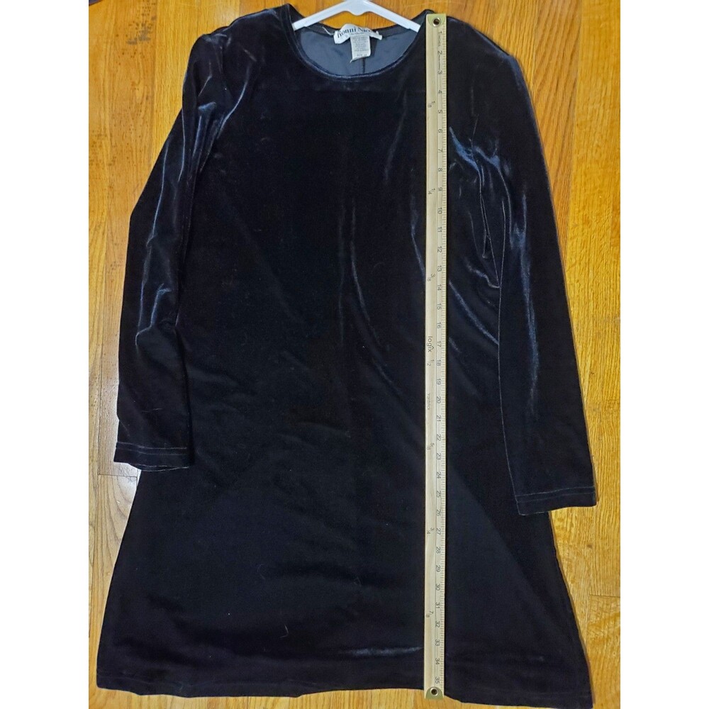 Ronni Nicole Black Velvet Midaxi Dress Size 14 Vintage 90s Minimalist Grunge - Picture 6 of 9